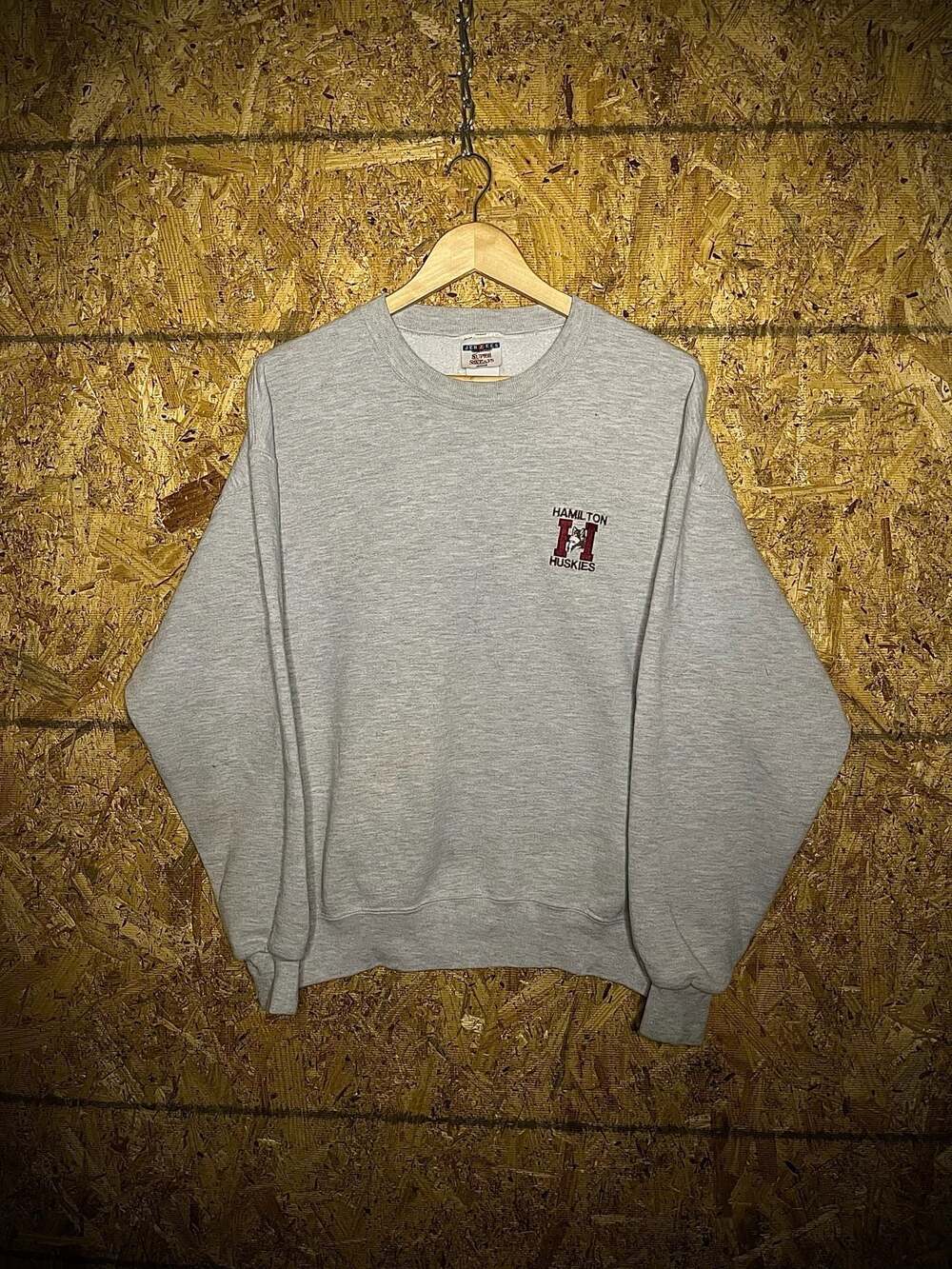 Vintage Jerzees Hamilton Huskies Gray Crewneck Sweatshirt
